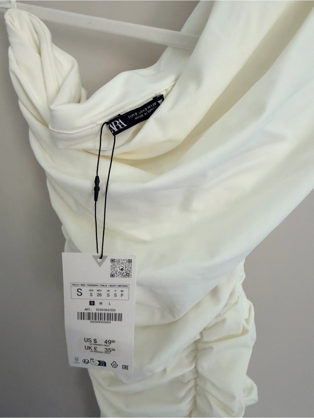 Zara One-Shoulder Ruched Midi Dress - Picture 5 of 6